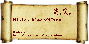 Minich Kleopátra névjegykártya